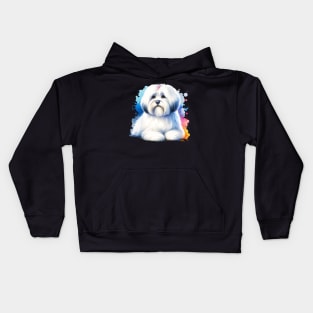 Watercolor Coton De Tulear Kids Hoodie